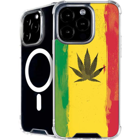 Marijuana Rasta Distressed iPhone 16 Pro MagSafe Case